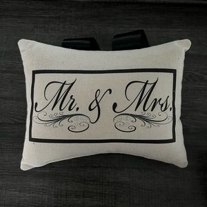 Mr. & Mrs. decorative door handle pillow